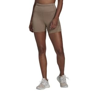 Adidas Original Hyperglam Aeroready Beige/Brown Bike Shorts Size XL
